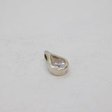 Sterling Silver Round Paste Set Peardrop Charm Pendant Vintage c1970