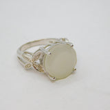 Sterling Silver Faceted Lemon Quartz Butterfly Dress Ring Vintage c1990 Size M