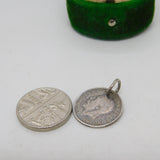 Sterling Silver George V Threepence Coin Drop Charm Pendant Antique 1919
