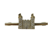 Gold on Sterling Silver Castle Form Brooch Pin Vintage 1996 Birmingham
