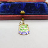 Sterling Silver and Enamel Lyndhurst Travel Shield Charm Pendant Vintage c1970
