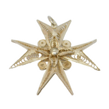 Sterling Silver Filigree Maltese Cross Charm Pendant Vintage c1970