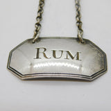 George III Sterling Silver Rum Decanter Label Antique 1802 London
