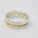 Sterling Silver Textured Wedding Band Ring Vintage c1970 Size P