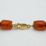 9ct Yellow Gold Graduating Baltic Amber Necklace Vintage c1970 50cm Length