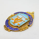Sterling Silver Gilt & Enamel 'Justice & Harmony Lodge' Masonic Fob Vintage