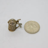 Sterling Silver Beer Stein Hinged Lid Tankard Charm Pendant Vintage c1970