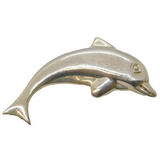Sterling Silver Leaping Dolphin Form Brooch Pin Vintage c1970s