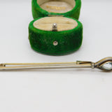 Sterling Silver Gilt & Topaz Set Sceptre Form Bar Brooch Antique c1920 Art Deco