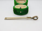 Sterling Silver Gilt & Topaz Set Sceptre Form Bar Brooch Antique c1920 Art Deco