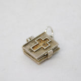 Sterling Silver Holy Bible Opening Charm Pendant Vintage c1970