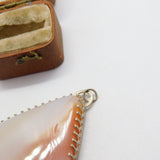 Sterling Silver Mounted Large Agate Drop Pendant Vintage c1970