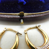 Sterling Silver Gilt Bicolour and Diamond Paste Hoop Earrings Vintage c1970
