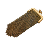 19th Century Rolled Gold Ladies Chainmail Coin Purse Antique c1890s