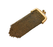 19th Century Rolled Gold Ladies Chainmail Coin Purse Antique c1890s