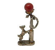 Sterling Silver Dog Looking at the Lampost Charm Pendant Vintage c1970