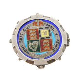 Sterling Silver Queen Victoria Enamel Shilling Coin Brooch Antique 1887