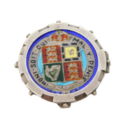 Sterling Silver Queen Victoria Enamel Shilling Coin Brooch Antique 1887