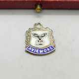 Sterling Silver & Enamel Scottish Aviemore Shield Charm Pendant Vintage c1970