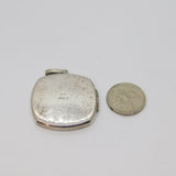 Sterling Silver Patterned & Textured Squared Locket Pendant Vintage c1970