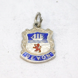 Sterling Silver Devon Shield Travel Charm Pendant Vintage c1970