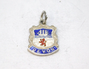 Sterling Silver Devon Shield Travel Charm Pendant Vintage c1970