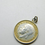 Sterling Silver Authentic Threepence Charm Pendant 1931