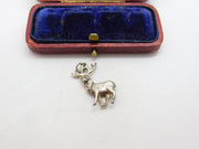 Sterling Silver Proud Stag with Antlers Charm Pendant Vintage c1970