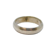 Sterling Silver Rounded Plain Wedding Band Ring Modern c1990 Size P 1/2