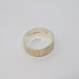 Sterling Silver Greek Key Patterned Band Ring Vintage c1970 Size P 1/2