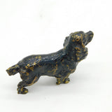 19th Century Cold Painted Bronze Spaniel Dog Figure Ornament Antique c1860