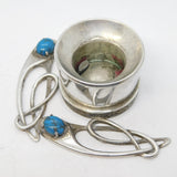 Scottish Sterling Silver & Turquoise Celtic Candlestick Vintage 1990 Edinburgh
