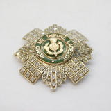 20th Century 9ct White & Yellow Gold Scots Guards Sweetheart Brooch Antique