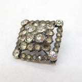 19th Century .935 Grade Silver & Paset Set Dress Brooch Antique c1880s