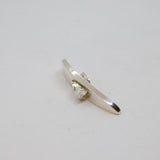 Sterling Silver Marquise CZ Stick Drop Pendant Contemporary c2000s