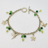 Sterling Silver Cable Link Charm Bracelet & Charms Vintage c1990 London