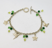 Sterling Silver Cable Link Charm Bracelet & Charms Vintage c1990 London