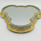 Victorian Sterling Silver Gilt Mirrored Cake Stand Antique 1875 Birmingham