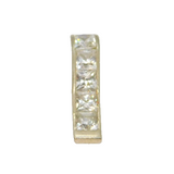 Sterling Silver 5 Stone CZ Wavy Stick Drop Charm Pendant Vintage c1970