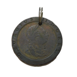 George III Copper Cartwheel Penny Coin Pendant Medallion Antique 1797