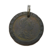 George III Copper Cartwheel Penny Coin Pendant Medallion Antique 1797