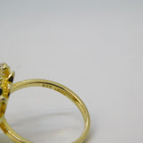 Sterling Silver Gilt Black-White Spinel Set Bumble Bee Ring Vintage c2000