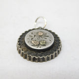 Victorian Gold Fronted Sterling Silver Aesthetic Floral Pendant Antique c1880