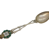 Edwardian Sterling Silver Enamel Rifle Form Teaspoon Antique 1908 Birmingham