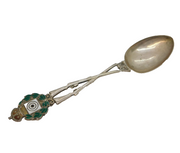 Edwardian Sterling Silver Enamel Rifle Form Teaspoon Antique 1908 Birmingham
