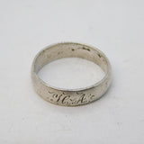Georgian Sterling Silver Monogram Initials Sweetheart Band Ring Antique c1820s