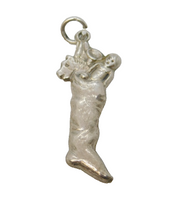Edwardian Sterling Silver Christmas Stocking Charm Antique c1910