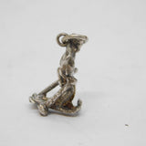 Sterling Silver Skiing Man Charm Pendant Vintage c1970