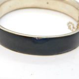 19th Century German Sterling Silver & Black Enamel Mourning Bangle Antique