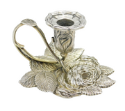 Nathaniel Mills Sterling Silver Floral Form Chamberstick Antique Georgian